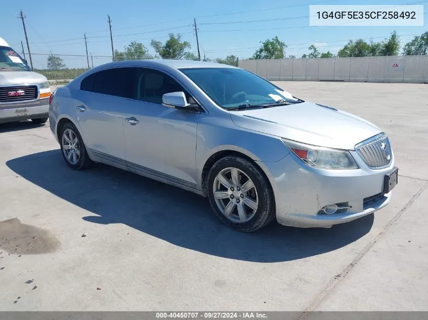 2012 Buick Lacrosse Premium 2 Group VIN: 1G4GF5E35CF258492 Lot: 40450707