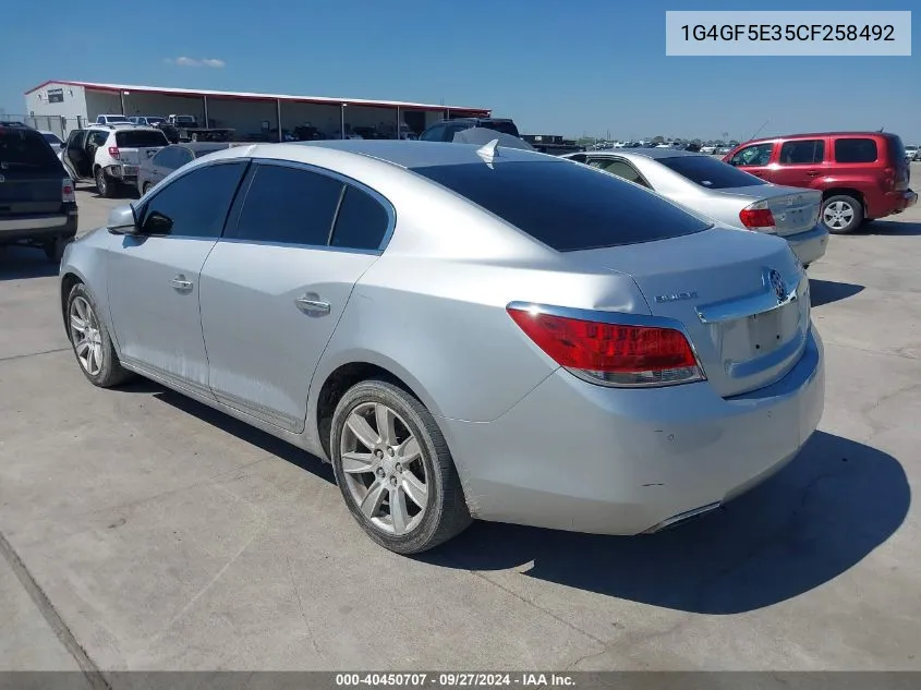 2012 Buick Lacrosse Premium 2 Group VIN: 1G4GF5E35CF258492 Lot: 40450707