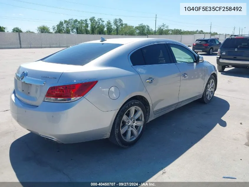 2012 Buick Lacrosse Premium 2 Group VIN: 1G4GF5E35CF258492 Lot: 40450707