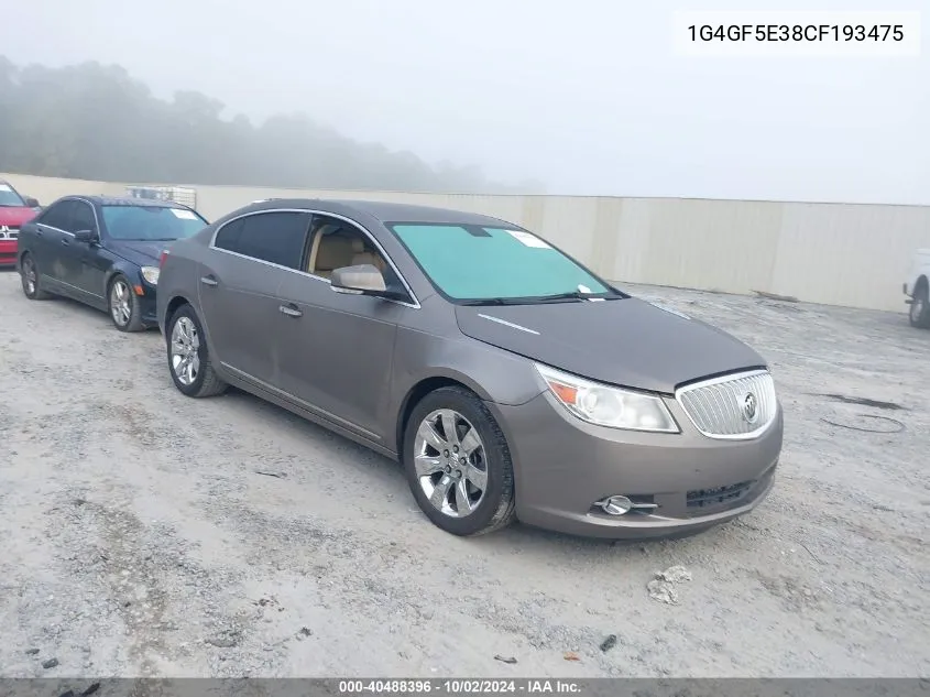 1G4GF5E38CF193475 2012 Buick Lacrosse Premium 2 Group