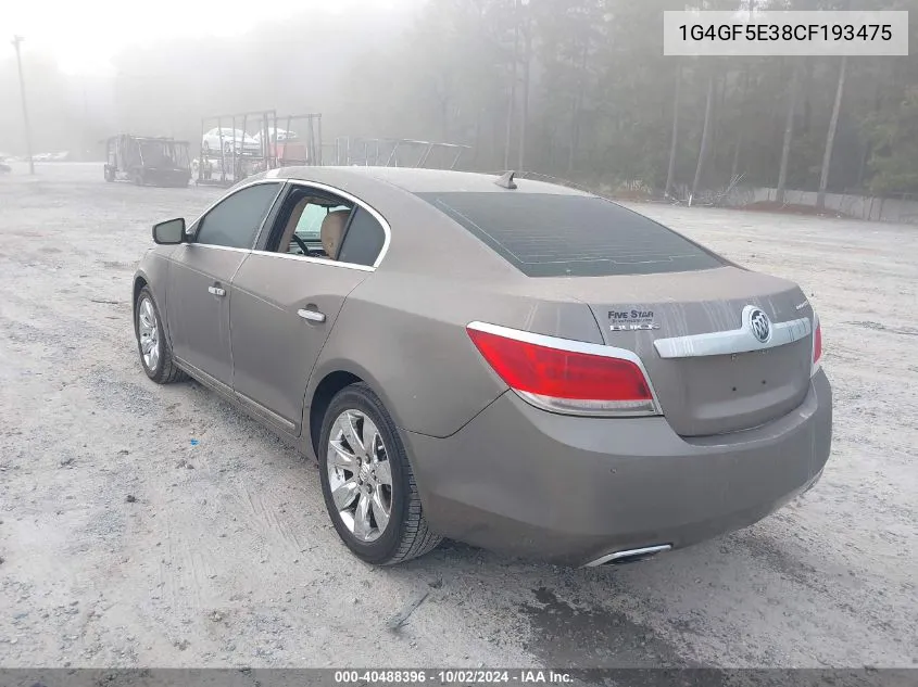 1G4GF5E38CF193475 2012 Buick Lacrosse Premium 2 Group