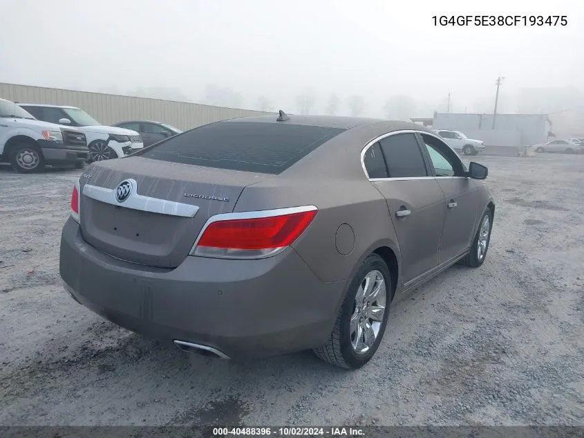 1G4GF5E38CF193475 2012 Buick Lacrosse Premium 2 Group