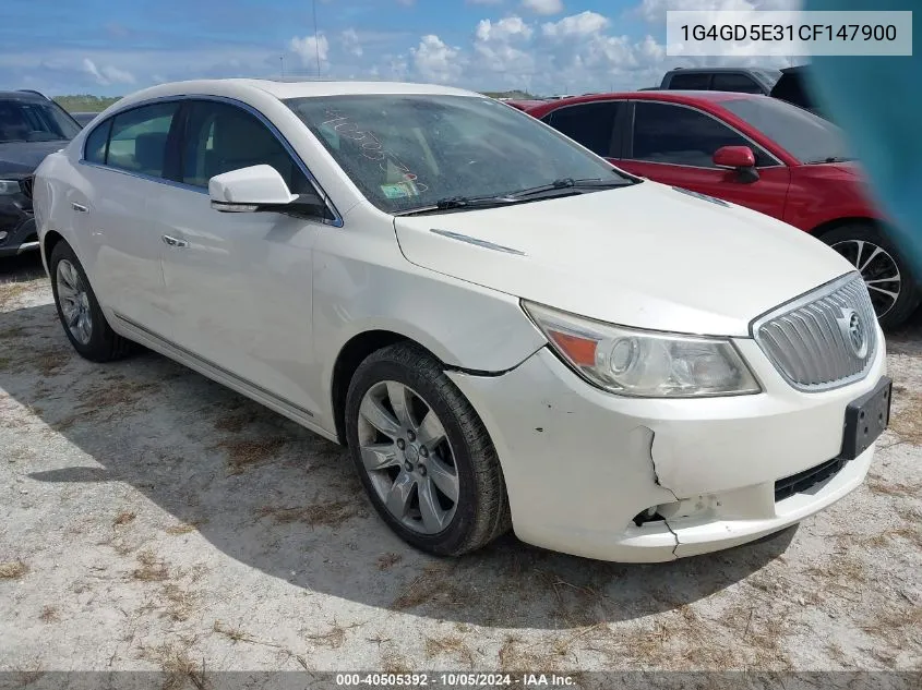 2012 Buick Lacrosse Premium 1 Group VIN: 1G4GD5E31CF147900 Lot: 40505392