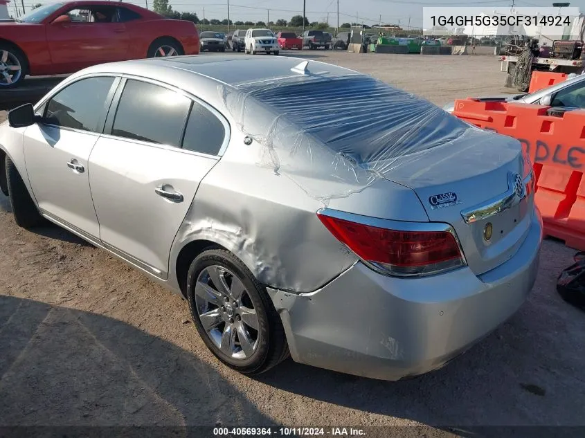 1G4GH5G35CF314924 2012 Buick Lacrosse Premium 3 Group