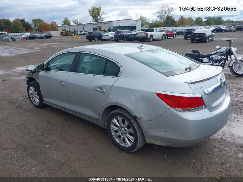 2012 Buick Lacrosse Premium 1 Group VIN: 1G4GD5ER8CF320655 Lot: 40591634