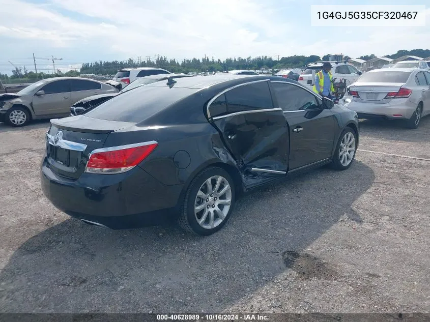 2012 Buick Lacrosse Touring Group VIN: 1G4GJ5G35CF320467 Lot: 40628989