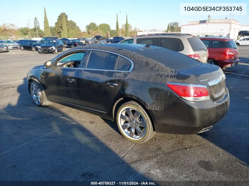 2012 Buick Lacrosse Premium 1 Group VIN: 1G4GD5E34CF353745 Lot: 40759327