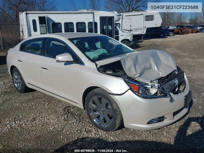 2012 Buick Lacrosse Premium 2 Group VIN: 1G4GF5E31CF223688 Lot: 40799636