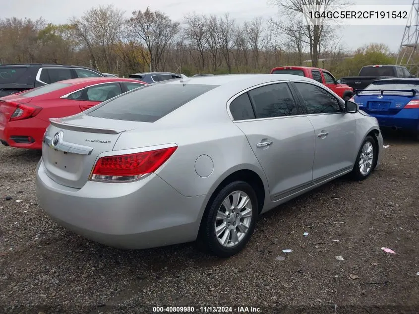 2012 Buick Lacrosse Leather Group VIN: 1G4GC5ER2CF191542 Lot: 40809980