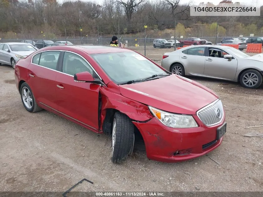 2012 Buick Lacrosse Premium 1 Group VIN: 1G4GD5E3XCF226644 Lot: 40861163