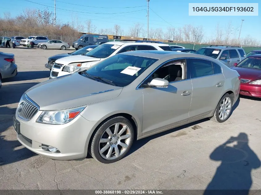 2013 Buick Lacrosse Touring Group VIN: 1G4GJ5G34DF193602 Lot: 38868198