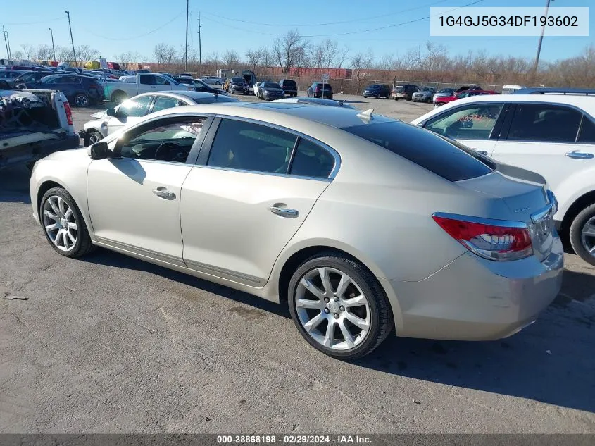 2013 Buick Lacrosse Touring Group VIN: 1G4GJ5G34DF193602 Lot: 38868198