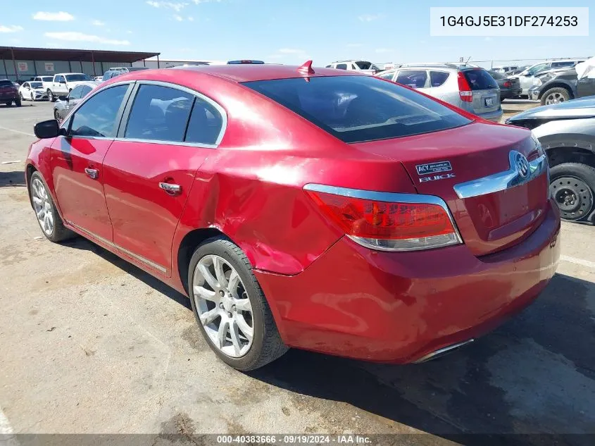 2013 Buick Lacrosse Touring Group VIN: 1G4GJ5E31DF274253 Lot: 40383666