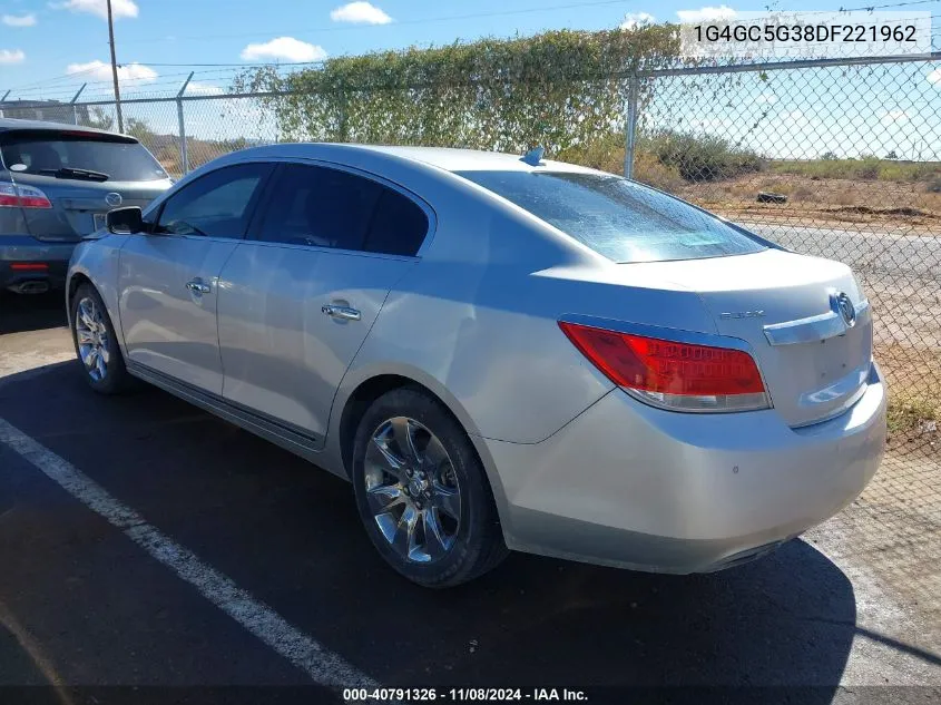 2013 Buick Lacrosse Leather Group VIN: 1G4GC5G38DF221962 Lot: 40791326