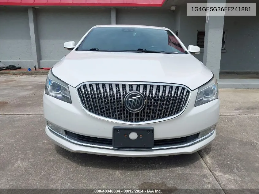 2015 Buick Lacrosse Premium Ii VIN: 1G4GF5G36FF241881 Lot: 40340834