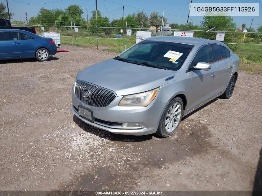 2015 Buick Lacrosse Leather VIN: 1G4GB5G33FF115926 Lot: 40418438