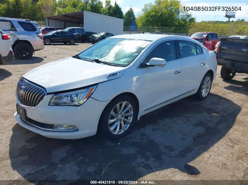 2015 Buick Lacrosse Leather VIN: 1G4GB5G32FF326504 Lot: 40421818