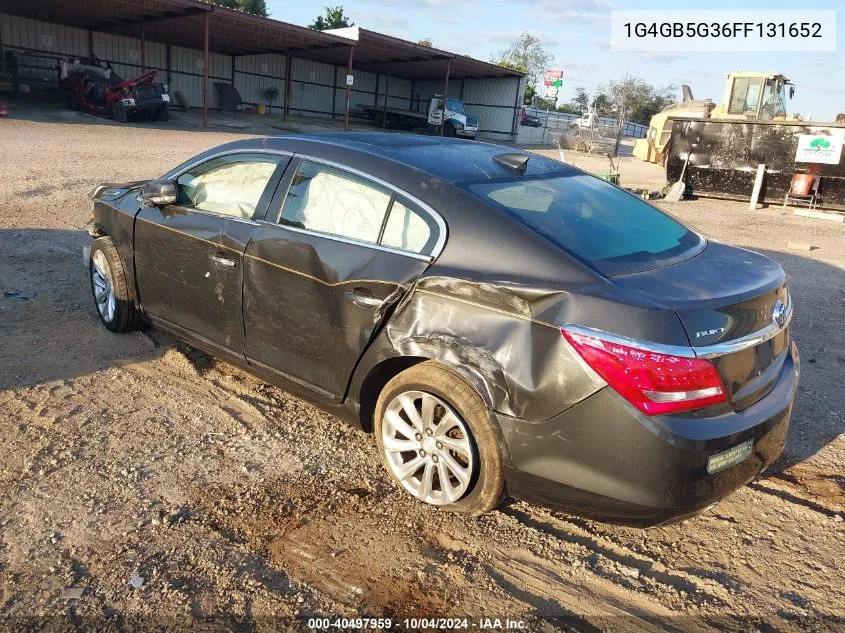 2015 Buick Lacrosse Leather VIN: 1G4GB5G36FF131652 Lot: 40497959