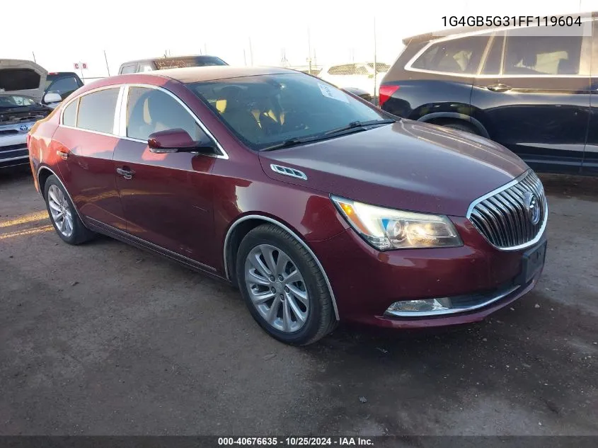 2015 Buick Lacrosse VIN: 1G4GB5G31FF119604 Lot: 40676635