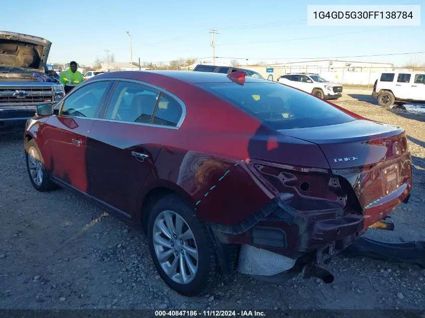 2015 Buick Lacrosse Premium I VIN: 1G4GD5G30FF138784 Lot: 40847186