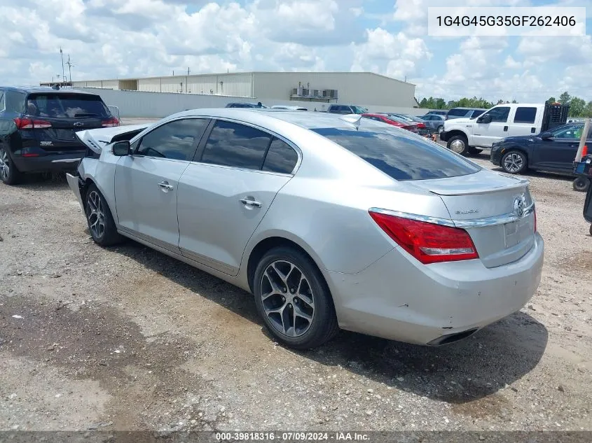 2016 Buick Lacrosse Sport Touring VIN: 1G4G45G35GF262406 Lot: 39818316