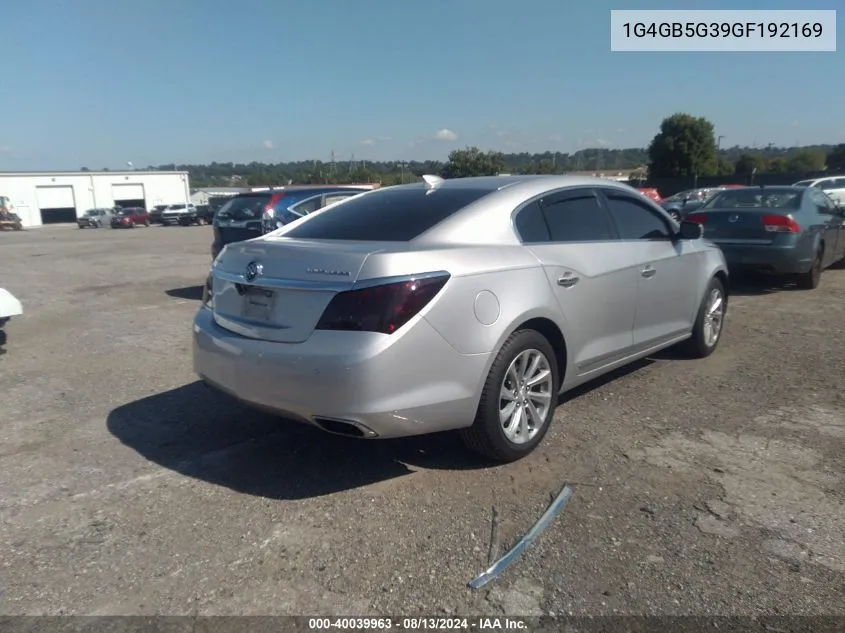 2016 Buick Lacrosse Leather VIN: 1G4GB5G39GF192169 Lot: 40039963