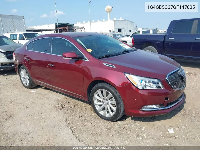 2016 Buick Lacrosse Leather VIN: 1G4GB5G37GF147005 Lot: 40084528