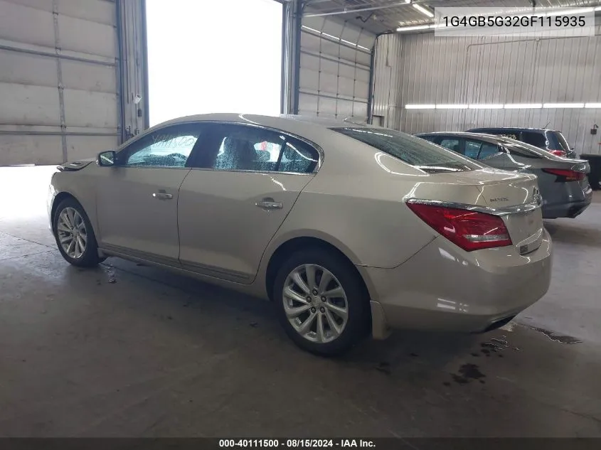 1G4GB5G32GF115935 2016 Buick Lacrosse Leather