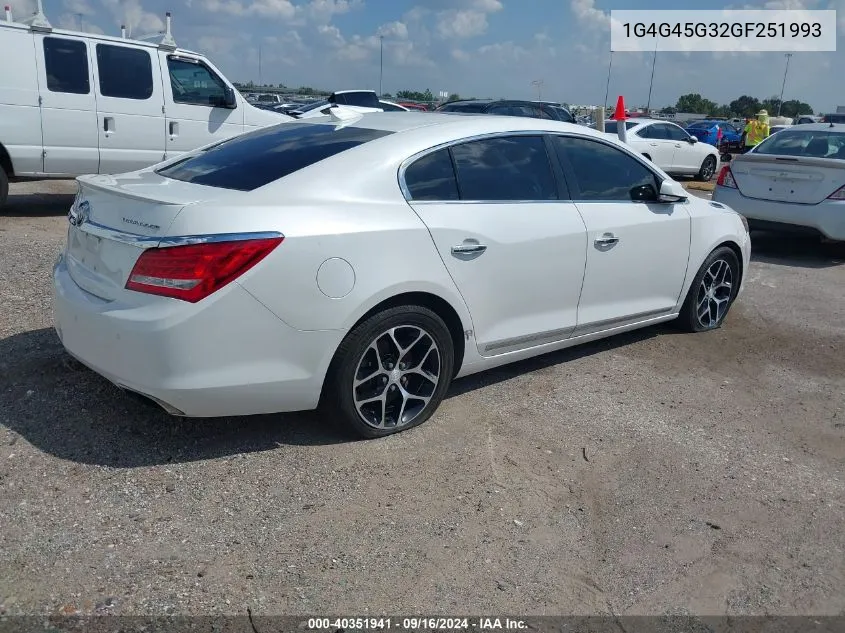 2016 Buick Lacrosse Sport Touring VIN: 1G4G45G32GF251993 Lot: 40351941