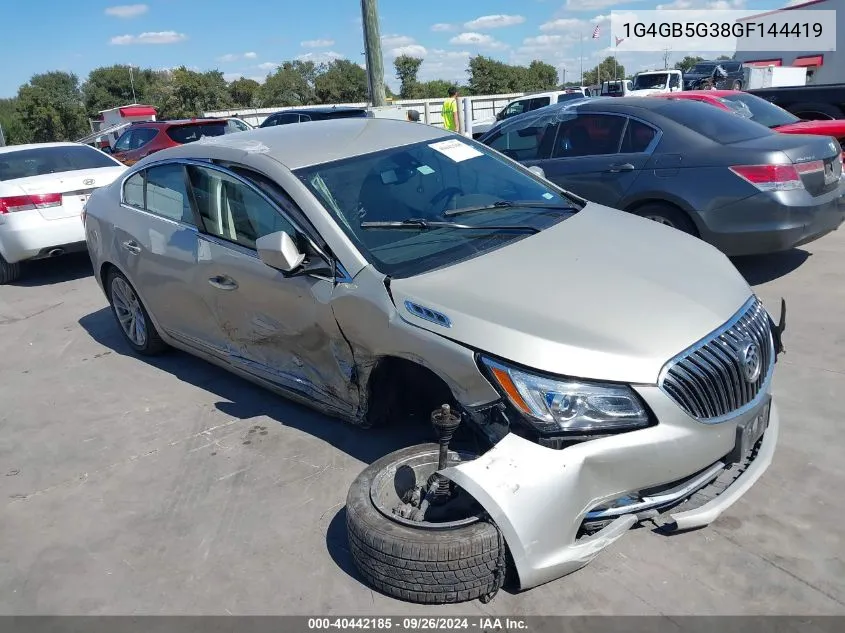 2016 Buick Lacrosse VIN: 1G4GB5G38GF144419 Lot: 40442185