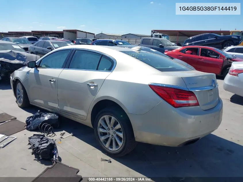 2016 Buick Lacrosse VIN: 1G4GB5G38GF144419 Lot: 40442185