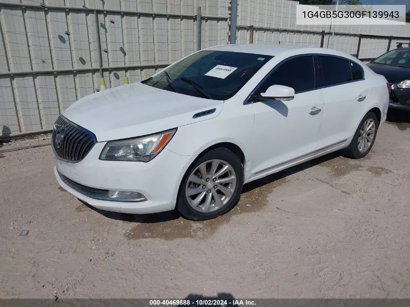 2016 Buick Lacrosse Leather VIN: 1G4GB5G30GF139943 Lot: 40469888