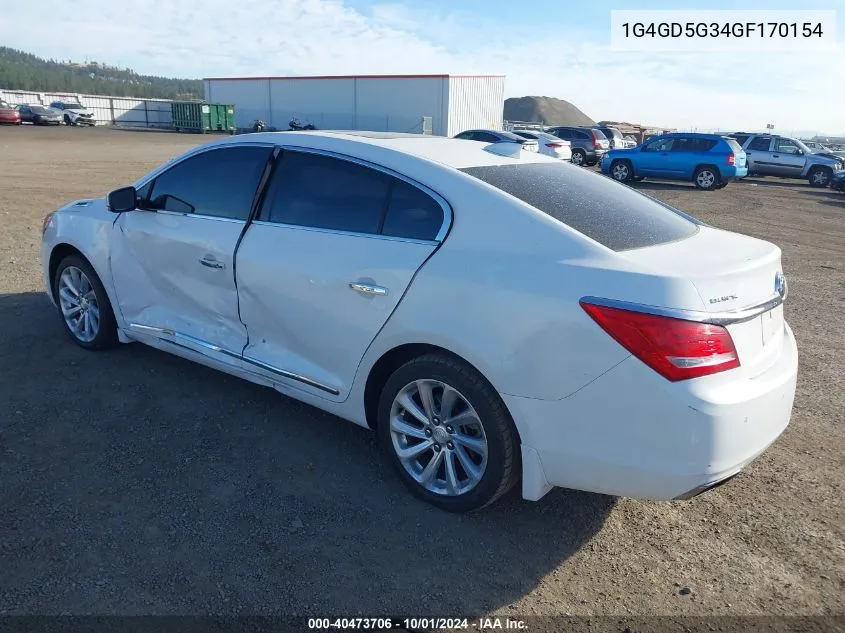 2016 Buick Lacrosse Premium VIN: 1G4GD5G34GF170154 Lot: 40473706