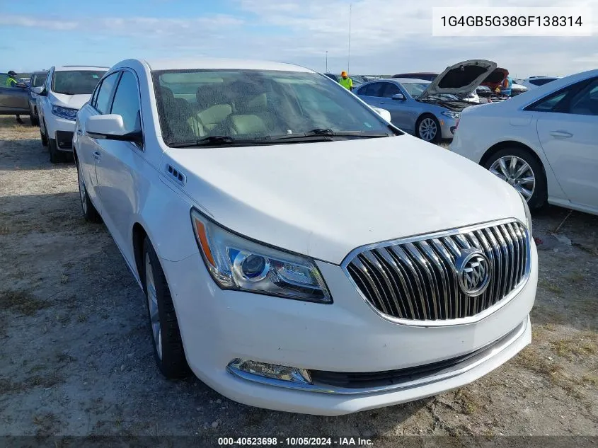 2016 Buick Lacrosse VIN: 1G4GB5G38GF138314 Lot: 40523698