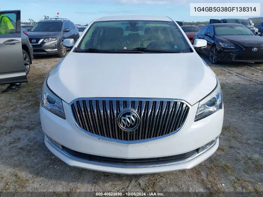 2016 Buick Lacrosse VIN: 1G4GB5G38GF138314 Lot: 40523698