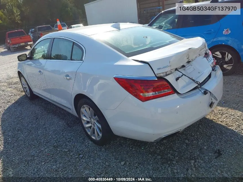 2016 Buick Lacrosse Leather VIN: 1G4GB5G34GF137970 Lot: 40530449