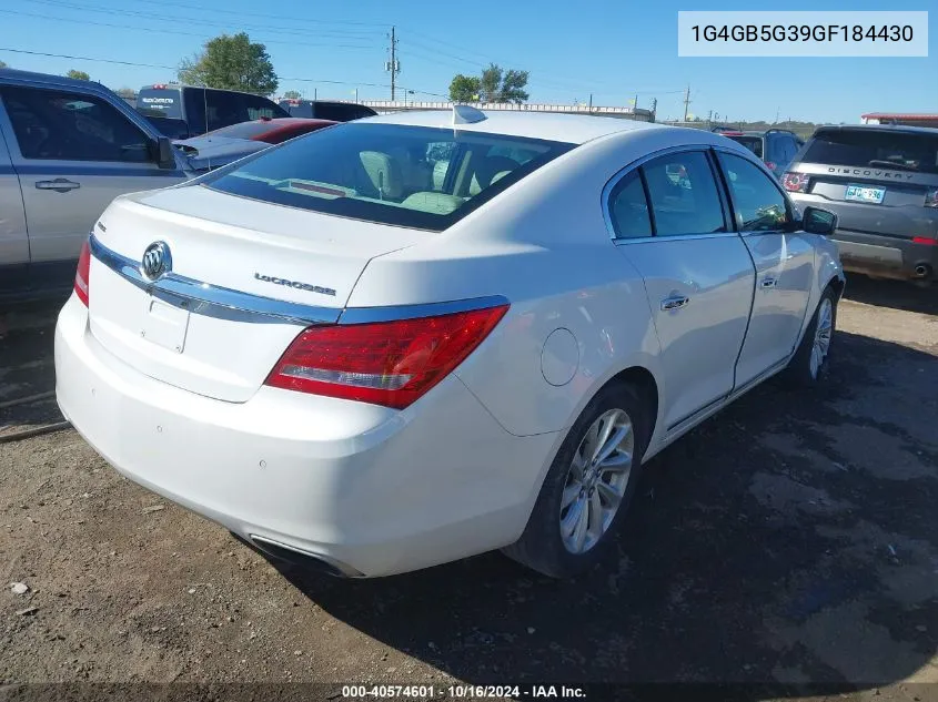 2016 Buick Lacrosse Leather VIN: 1G4GB5G39GF184430 Lot: 40574601