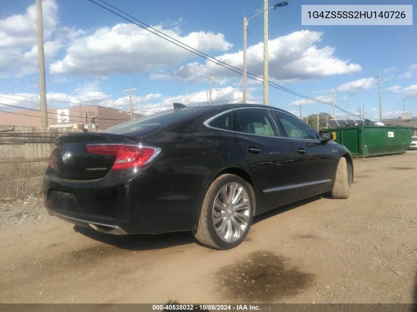 2017 Buick Lacrosse Premium VIN: 1G4ZS5SS2HU140726 Lot: 40538032