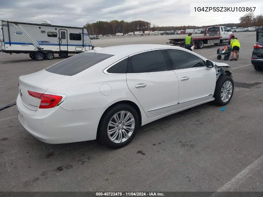 2019 Buick Lacrosse Fwd Essence VIN: 1G4ZP5SZ3KU103867 Lot: 40723475