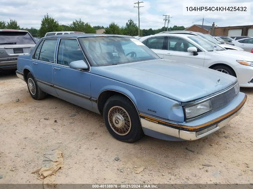 1989 Buick Lesabre Custom VIN: 1G4HP54C4KH425432 Lot: 40138876