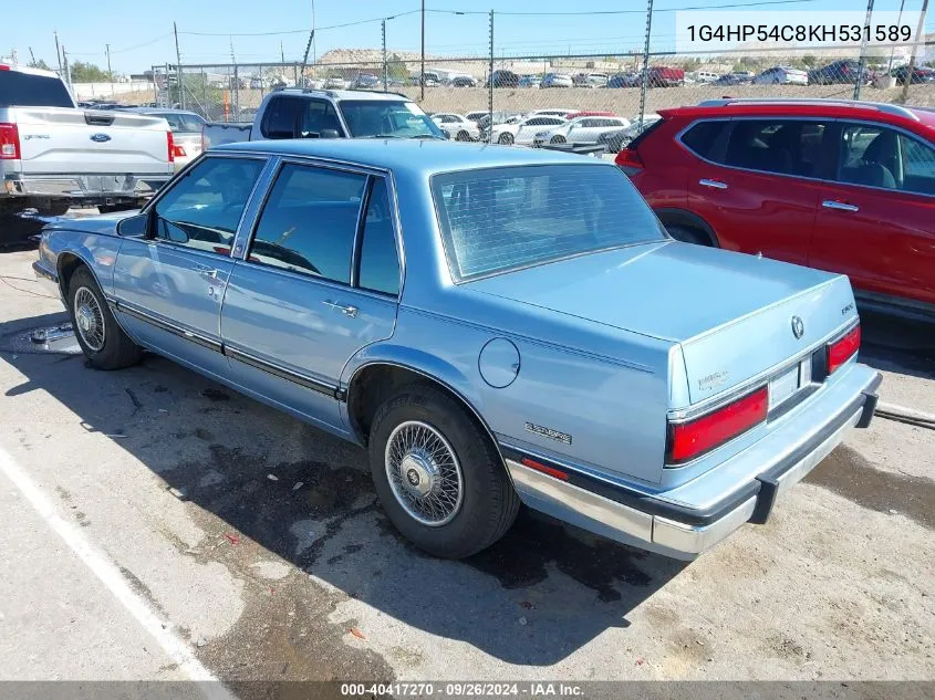 1989 Buick Lesabre Custom VIN: 1G4HP54C8KH531589 Lot: 40417270