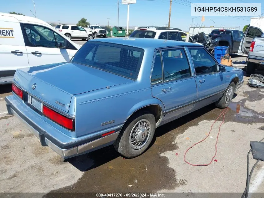 1989 Buick Lesabre Custom VIN: 1G4HP54C8KH531589 Lot: 40417270