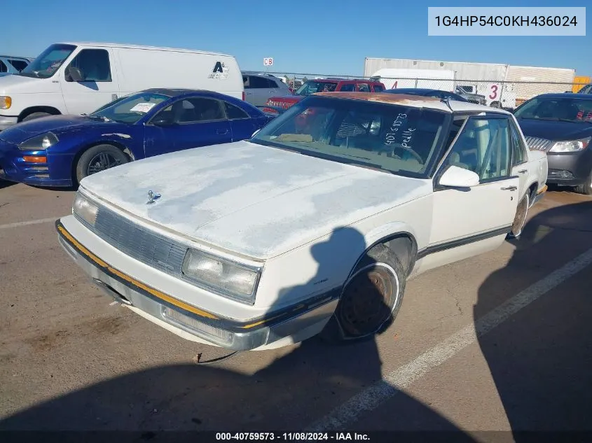 1989 Buick Lesabre Custom VIN: 1G4HP54C0KH436024 Lot: 40759573