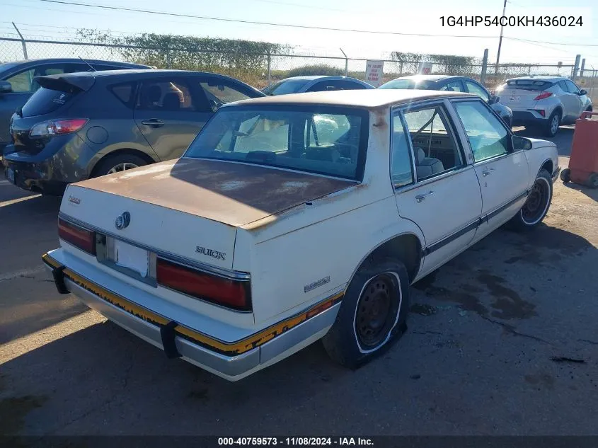 1989 Buick Lesabre Custom VIN: 1G4HP54C0KH436024 Lot: 40759573