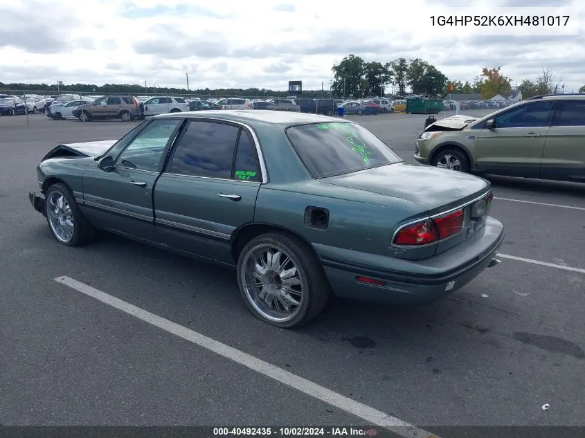 1999 Buick Lesabre Custom VIN: 1G4HP52K6XH481017 Lot: 40492435