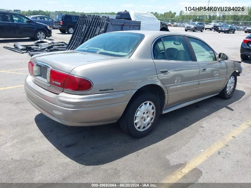 2000 Buick Lesabre Custom VIN: 1G4HP54K0YU284026 Lot: 39692864