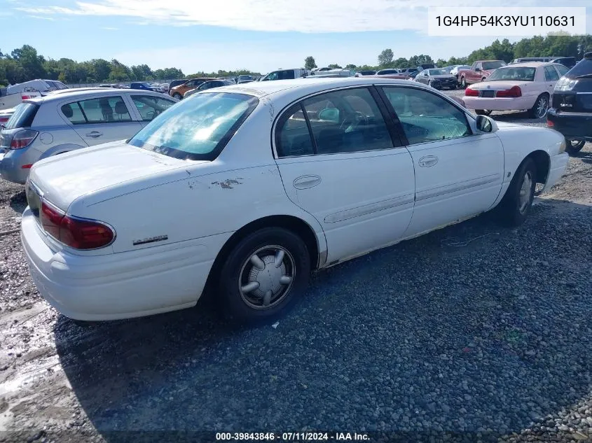 2000 Buick Lesabre Custom VIN: 1G4HP54K3YU110631 Lot: 39843846