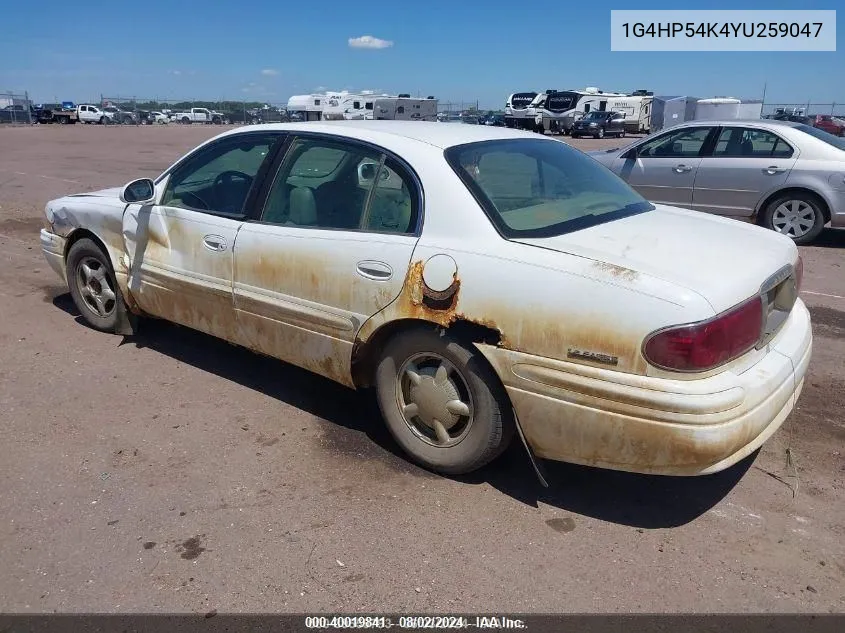 2000 Buick Lesabre Custom VIN: 1G4HP54K4YU259047 Lot: 40019841