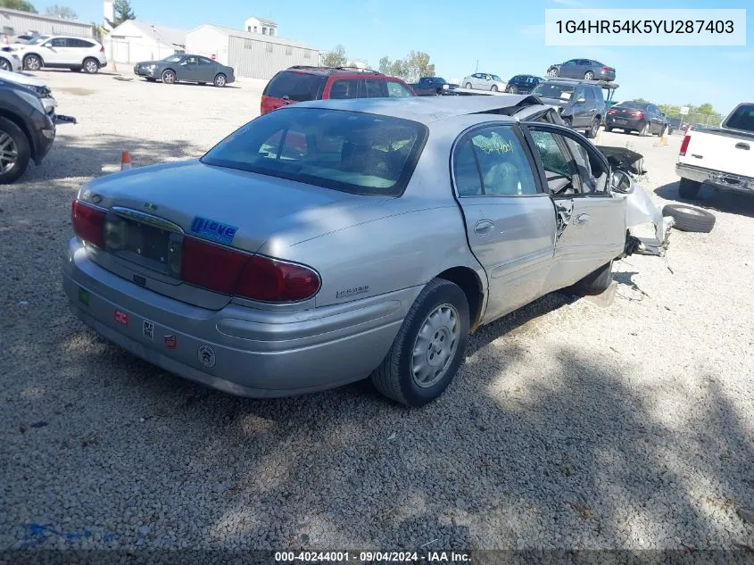 2000 Buick Lesabre Limited VIN: 1G4HR54K5YU287403 Lot: 40244001