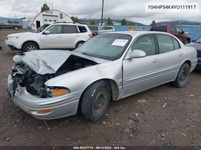 2000 Buick Lesabre Custom VIN: 1G4HP54K4YU111917 Lot: 40321770